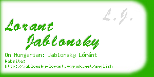 lorant jablonsky business card