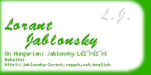 lorant jablonsky business card